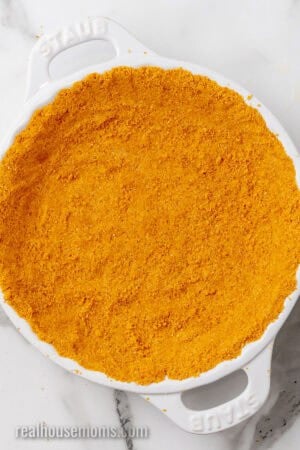 no-bake graham cracker crumb crust pressed into a pie plate