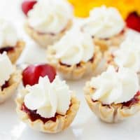 Mini Cherry Pie Bites have everything I look for in a recipe: deliciousness, simplicity, versatility, and of course, sugar! These tasty little treats are the perfect pint-sized dessert to enjoy this summer.