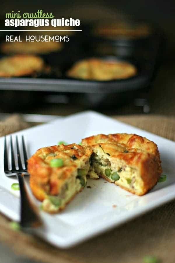 MINI CRUSTLESS ASAPARAGUS QUICHE are a personal sized breakfast that are petite in portion & big on flavor!