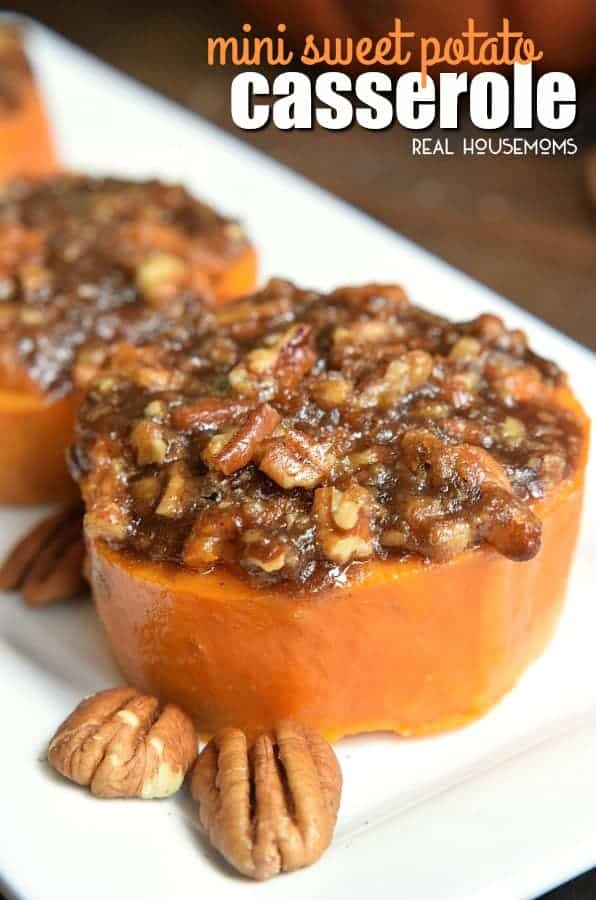 Mini Sweet Potato Casserole is an easy Thanksgiving side dish filled with crunchy pecans, sweet brown sugar, and cinnamon!