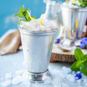 Grab your best bottle of bourbon, some fresh mint, and whip up a tasty Mint Julep! Served at Kentucky Derby parties, but equally refreshing all year long!