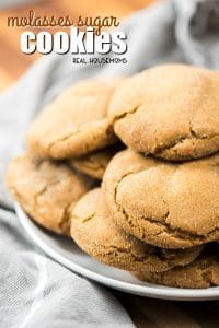 These Molasses Sugar Cookies are the perfect flavor for Christmas. They have the taste of a gingerbread and the softness of a sugar cookie!