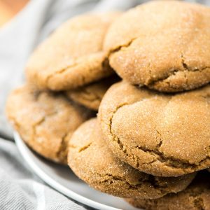 These Molasses Sugar Cookies are the perfect flavor for Christmas. They have the taste of a gingerbread and the softness of a sugar cookie!