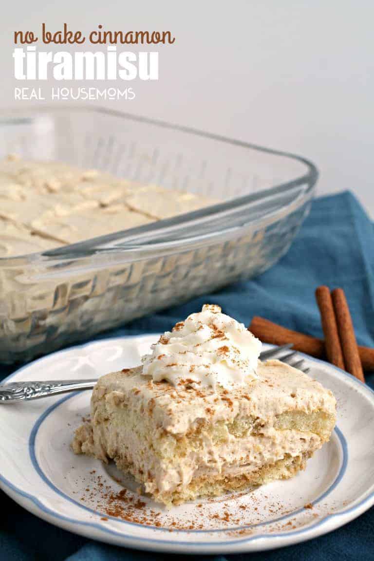 A traditional Italian dessert gets a tasty cinnamon spiced twist in this NO-BAKE CINNAMON TIRAMISU!