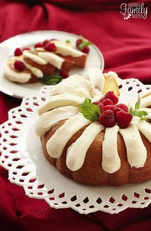 Nothing Bundt Cakes White Chocolate Raspberry Cake - Favorite Family Recipes