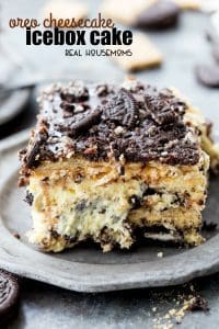 Oreo Cheesecake Icebox Cake is loaded with layers of graham crackers, no bake cheesecake, and OREOS for an easy, no-bake dessert you'll crave!