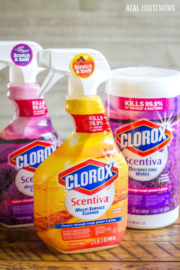 clorox scentiva spray bottles and wipes