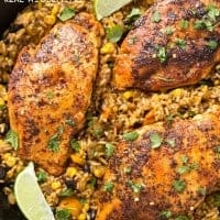 ONE PAN TEX-MEX CHICKEN AND RICE is perfect for a busy weeknight meal or a dish to impress your friends and family! All you need is one pan and 45 minutes until dinner is ready!