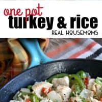 This One Pot Turkey and Rice is ready in less than 30 minutes and filled with everything you need for a complete meal, meat, vegetables, and rice!