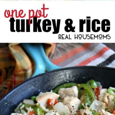 This One Pot Turkey and Rice is ready in less than 30 minutes and filled with everything you need for a complete meal, meat, vegetables, and rice!