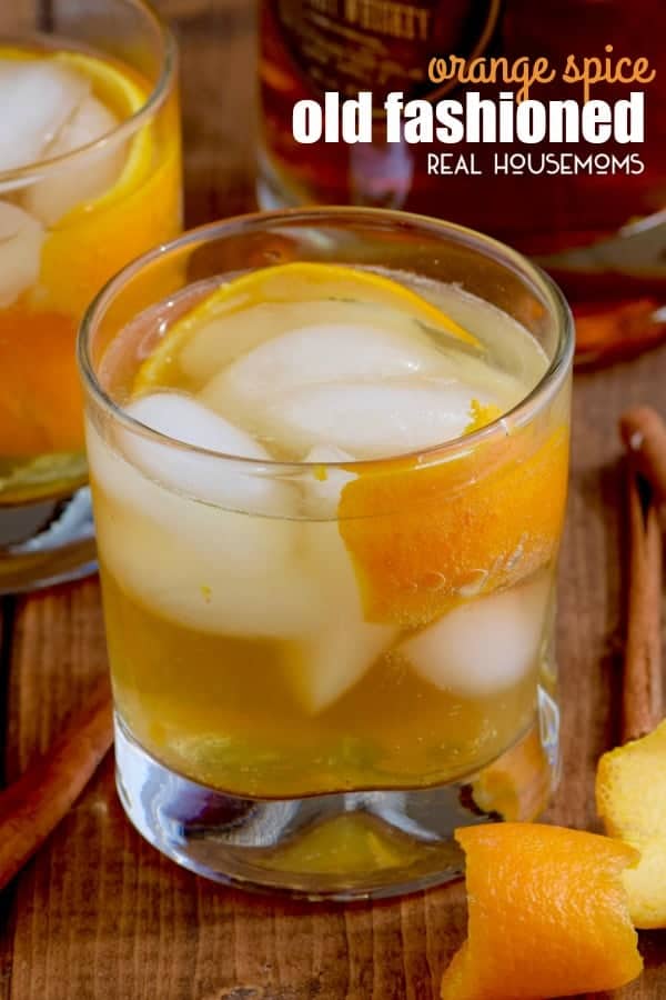This ORANGE SPICE OLD FASHIONED is a fall twist on a delicious whiskey or brandy cocktail! Easy to throw together!