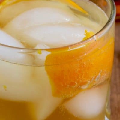 This ORANGE SPICE OLD FASHIONED is a fall twist on a delicious whiskey or brandy cocktail! Easy to throw together!