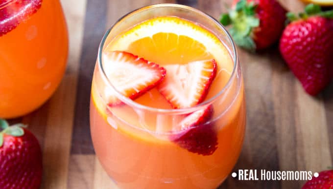 Strawberry Peach Sangria With Rosé