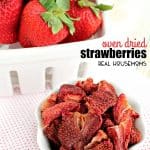 These easy OVEN DRIED STRAWBERRIES are the perfect way to preserve those sweet summer strawberries!