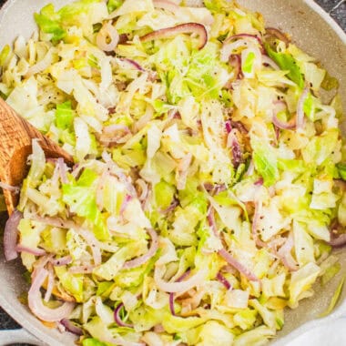 square image of parmesan garlic cabbage