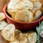 Taking a simple potato & making it into a delicious snack is easier than you think. These crispy PARMESAN ROSEMARY POTATO CHIPS are a loaded with flavor!