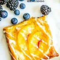 This beautiful Peach Cream Cheese Danish is an easy breakfast recipe that would be perfect for your next brunch!