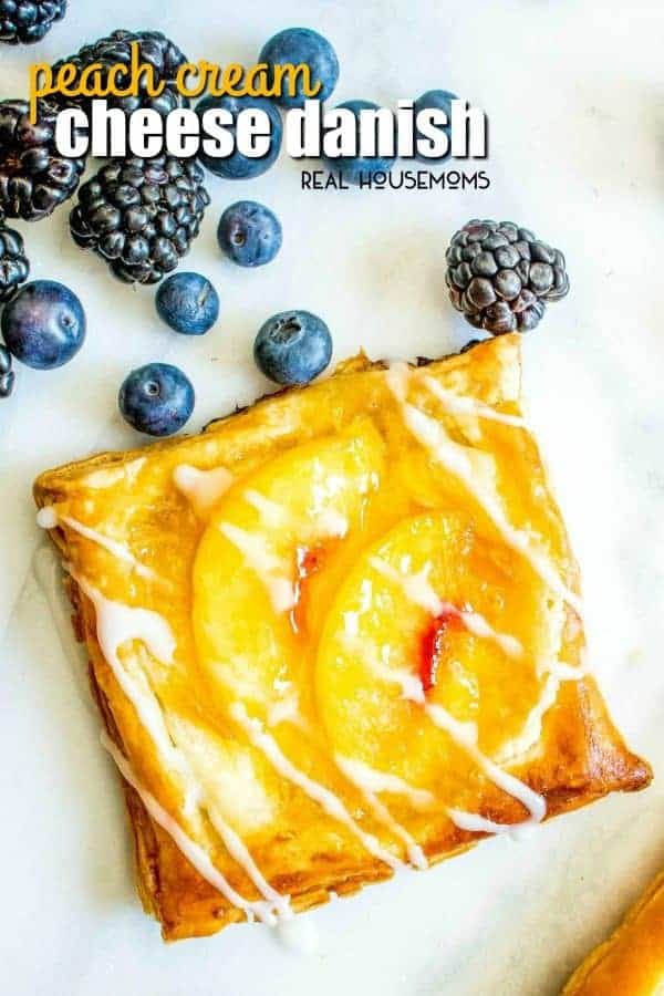 This beautiful Peach Cream Cheese Danish is an easy breakfast recipe that would be perfect for your next brunch!