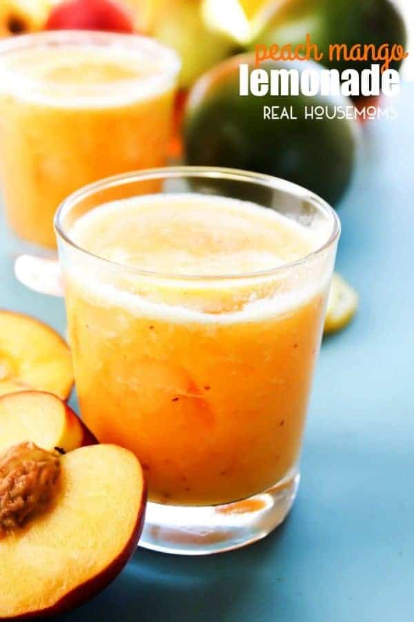 PEACH MANGO LEMONADE is a refreshingly easy recipe for a sweet summer drink that will become your favorite refreshment!