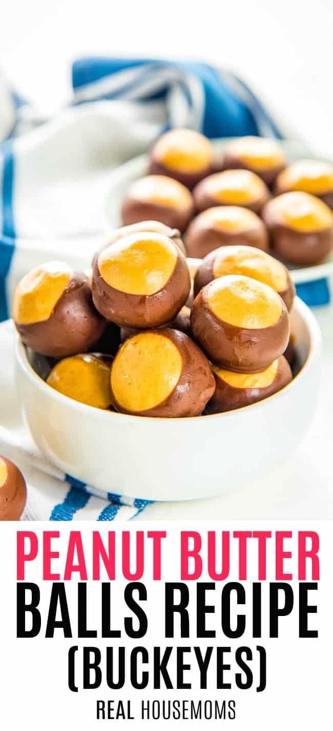 peanut butter balls piled in a bowl