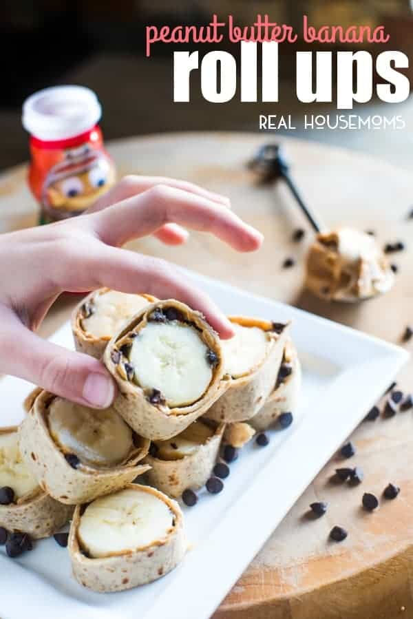 Peanut Butter Banana Roll Ups are a fun way to get the kids in the kitchen, making and eating a healthy snack to get them fueling their body for playtime!