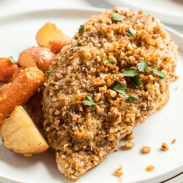 Your family is going to love this Pecan Crusted Chicken Sheet Pan Dinner! It's an easy one-pan meal that'll have everyone asking for seconds!