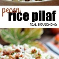This Pecan Rice Pilaf is an easy Thanksgiving side dish that is full of rich fall flavors!