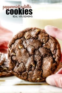 Soft and chewy Peppermint Nutella Cookies bursting with hazelnut chocolate with just the right hint of peppermint in every bite make the ideal holiday cookie that everyone will rave about!