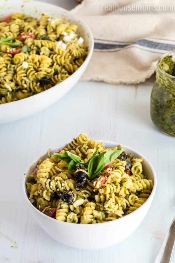 Easy Pesto Pasta Salad Recipe ⋆ Real Housemoms
