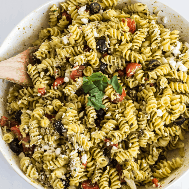 Easy Pesto Pasta Salad Recipe ⋆ Real Housemoms