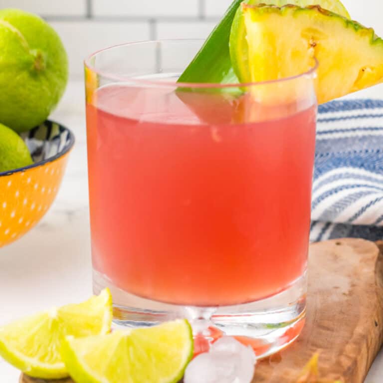 square image of pineapple bay breeze in a rocks glass