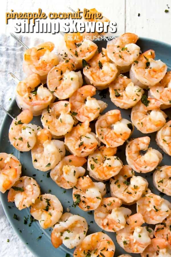 Pineapple Coconut Lime Shrimp Skewers are loaded with succulent and juicy shrimp, coated in a pineapple coconut lime marinade, and grilled to perfection. These tasty skewers will take your taste buds to the islands!