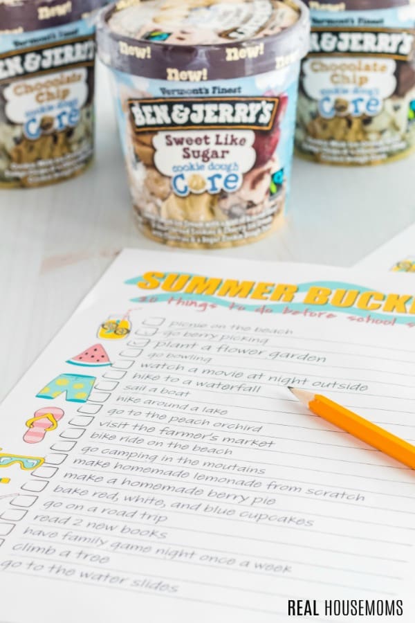 summer bucket list with Ben & Jerry's ice cream