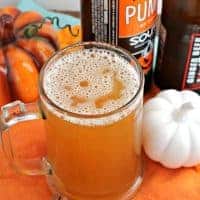 This quick and easy two ingredient Pumpkin Ginger Shandy is the perfect cocktail for fall or Thanksgiving entertaining!