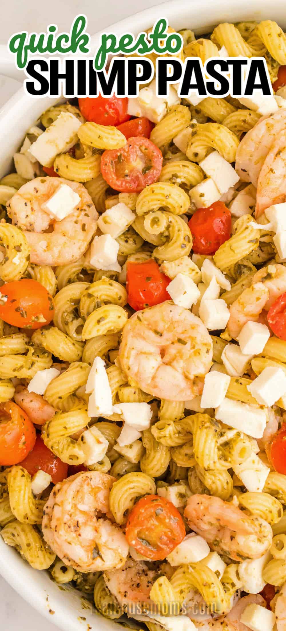 Quick Pesto Shrimp Pasta ⋆ Real Housemoms