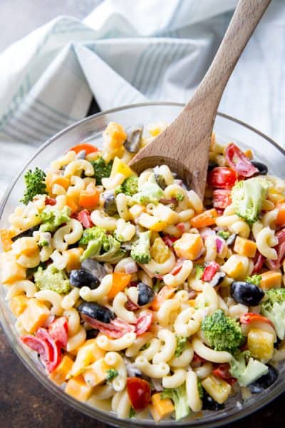 Rainbow Macaroni Salad ⋆ Real Housemoms