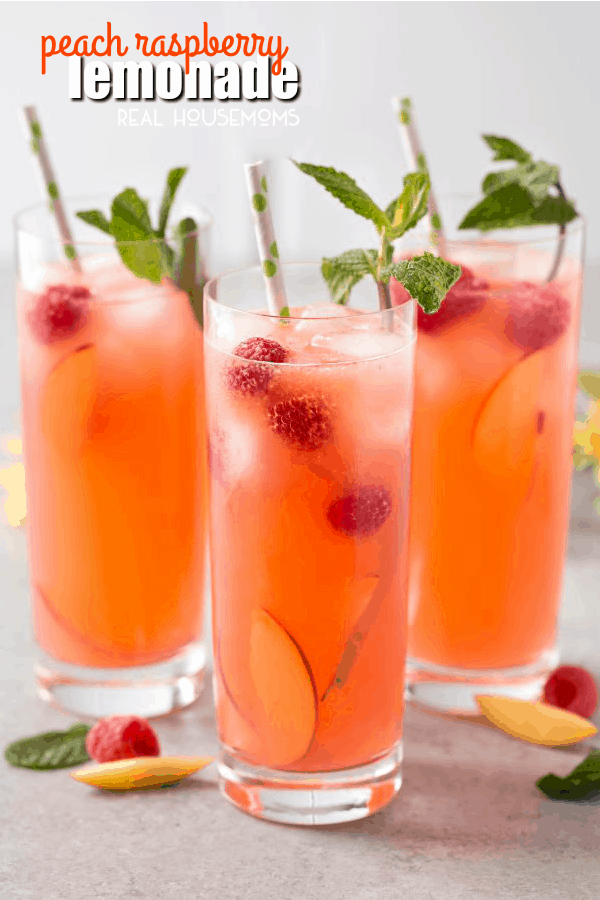 This Peach Raspberry Lemonade is a fresh, bright, and deliciously sweet. It's the perfect way to sip your troubles away!