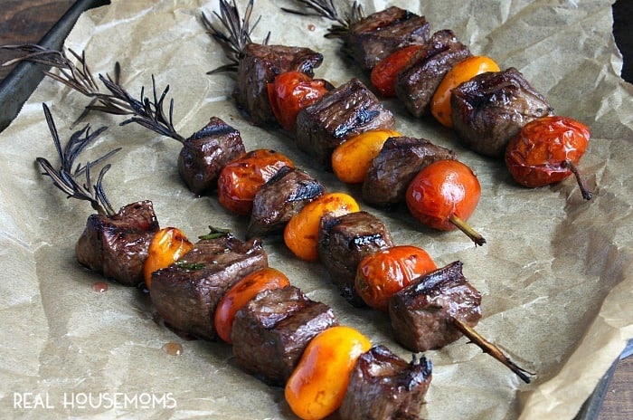 This ROSEMARY STEAK SKEWERS WITH BALSAMIC GLAZE is a simple grill recipe that tastes as good as it looks! 