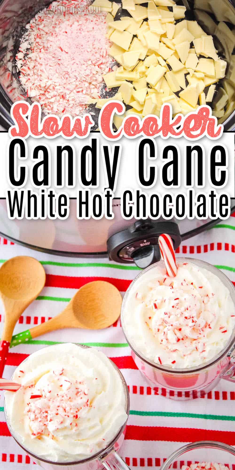 Slow Cooker Candy Cane White Hot Chocolate ⋆ Real Housemoms