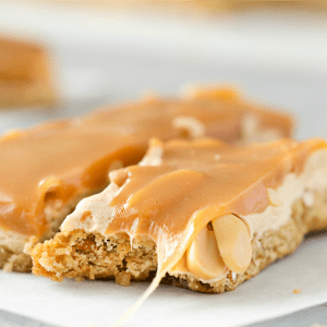 These Salted Caramel Peanut Pretzel Bars are easy to make and sure to delight your whole family! Homemade candy bars like this are perfect to give away or snack on yourself!