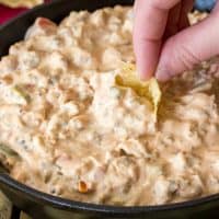 Sausage Cream Cheese Dip is an easy 3-ingredient dip recipe that's creamy, slightly spicy & guaranteed to be a hit at any party!