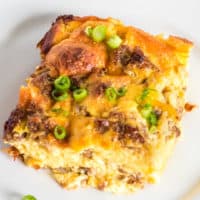 Sausage Egg Casserole is an easy breakfast casserole perfect for any day of the week. Ready in under an hour, every member of your family will want a bite!
