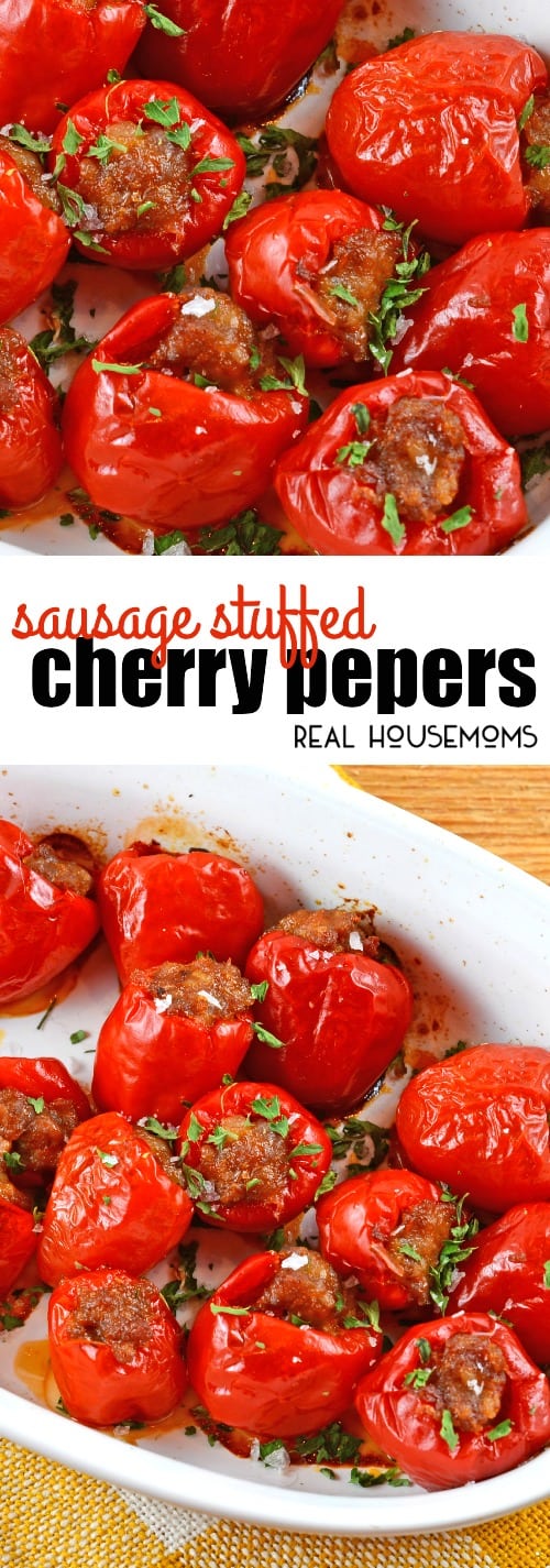 Sausage Stuffed Cherry Peppers ⋆ Real Housemoms