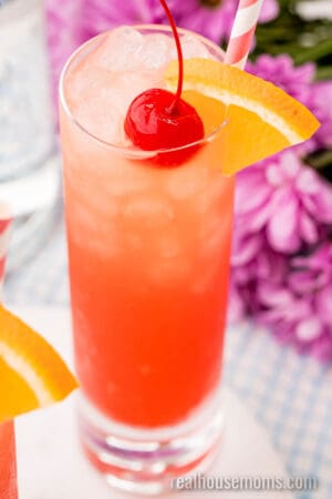 looking down at a cocktail