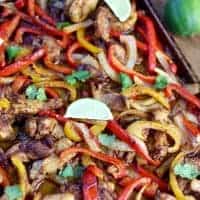 You have to try this incredible Sheet Pan Chicken Fajitas recipe!  A flavorful and healthy dish that's on the table in less than 30 minutes!