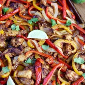 You have to try this incredible Sheet Pan Chicken Fajitas recipe! A flavorful and healthy dish that's on the table in less than 30 minutes!