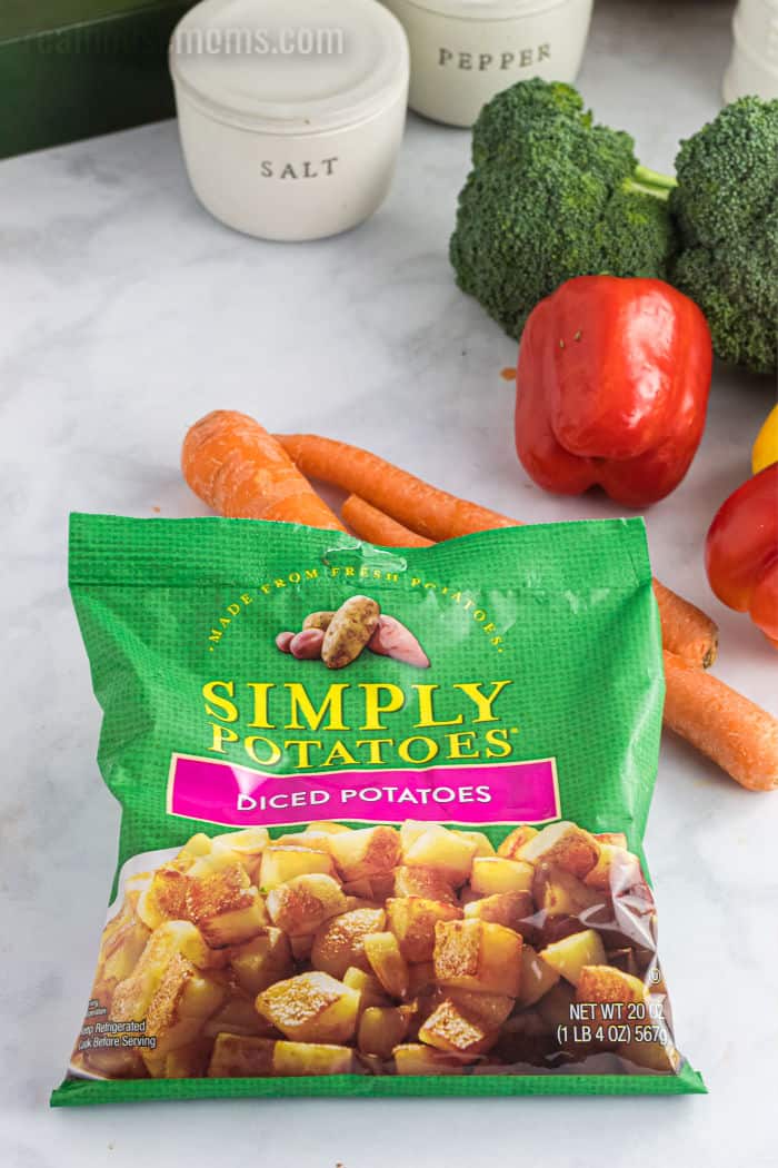 bag of simply potatoes diced potatoes with vegetables