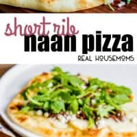 This Short Rib Naan Pizza is an easy dinner recipe made with tender beef short ribs, a creamy béchamel , and a crisp naan crust!