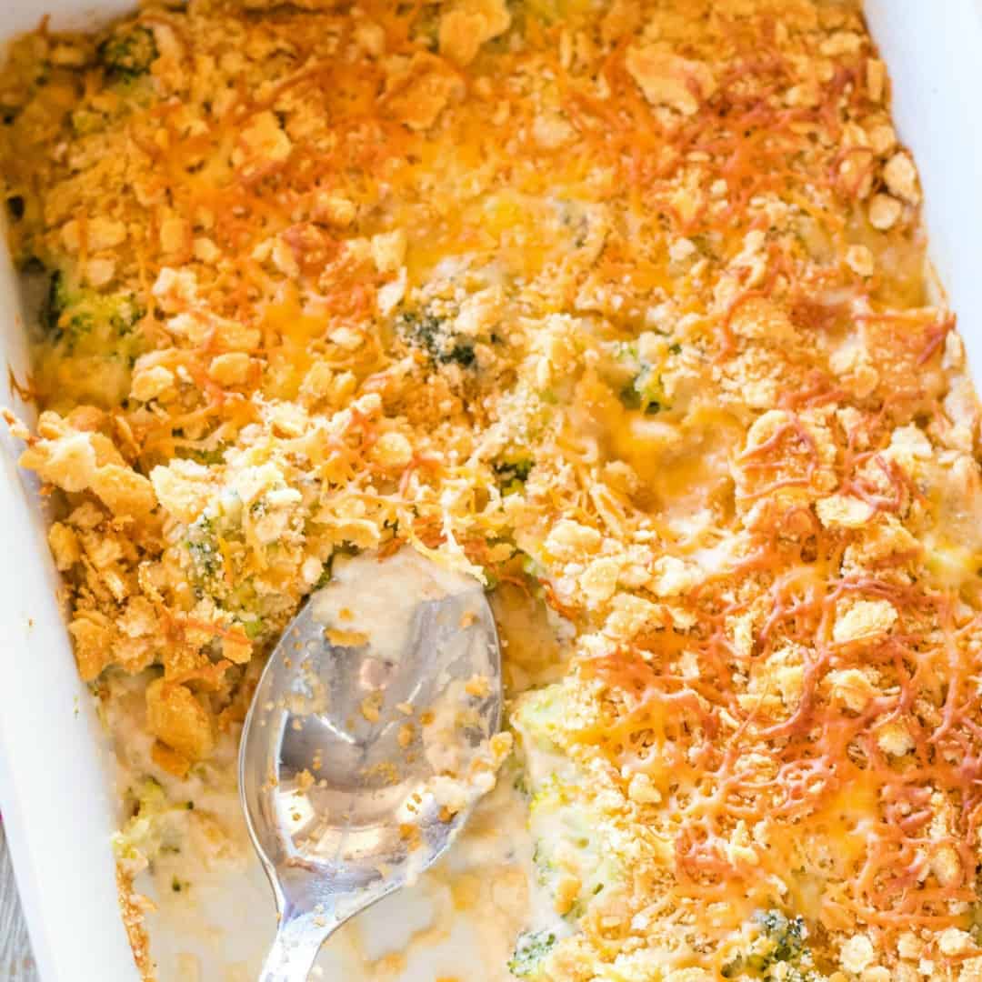 My Simple Broccoli Casserole Recipe is made with fresh broccoli in a luscious cheese sauce. Your family is sure to ask for it over and over again!
