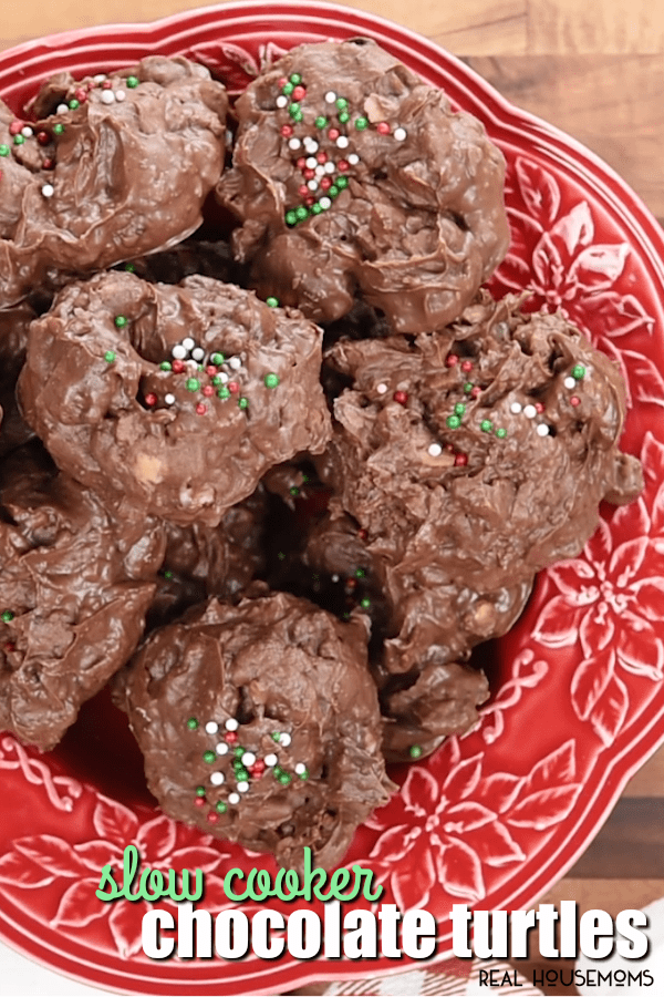 Slow Cooker Chocolate Turtles ⋆ Real Housemoms